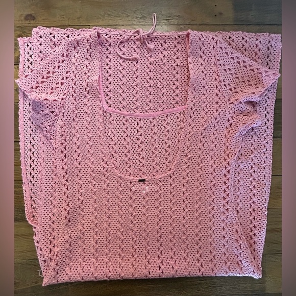 O’NEILL  Womens Pink Dress Nina Midi Crochet Lace Cover Up Beach - Picture 11 of 14